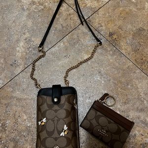 Coach Phone Crossbody bag with Coach card wallet